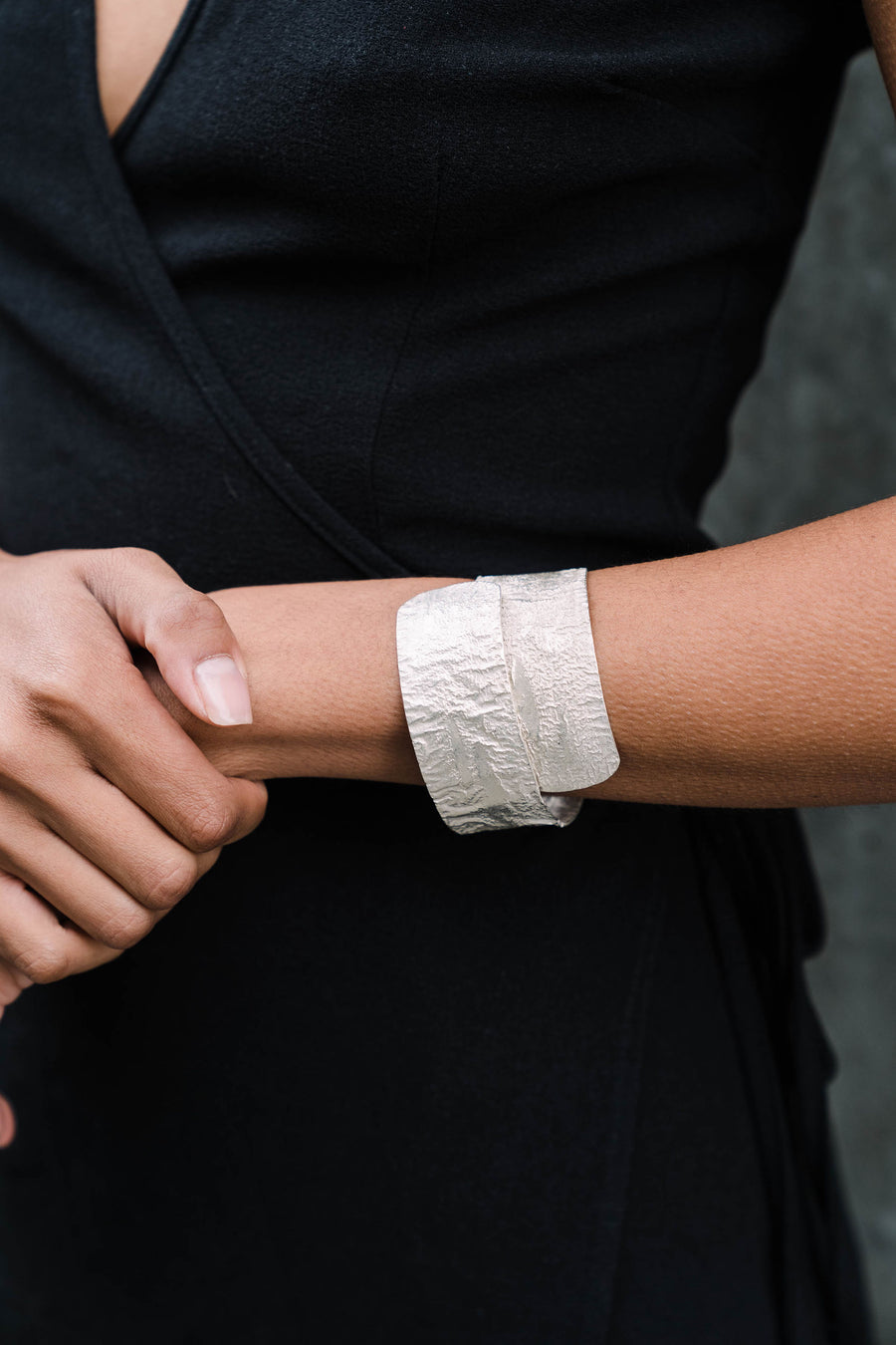 Twisted Reticulated Silver Cuff