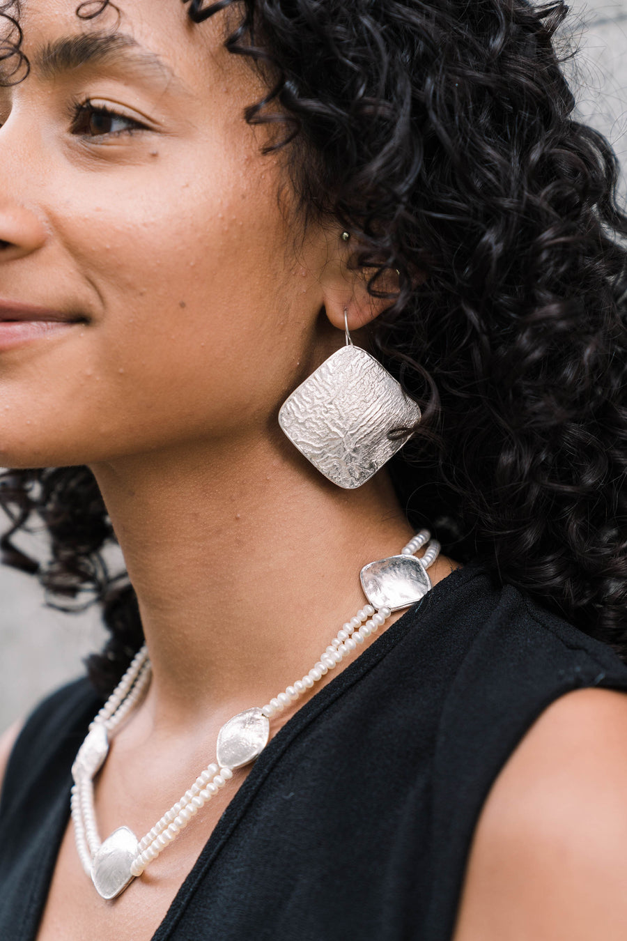 large silver earrings