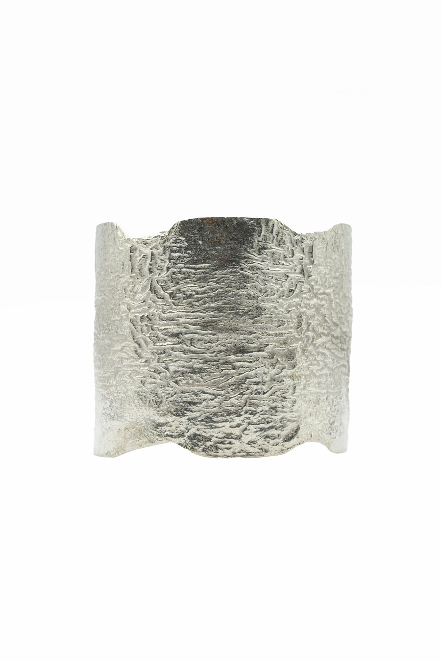 Narrow Reticulated Silver Cuff