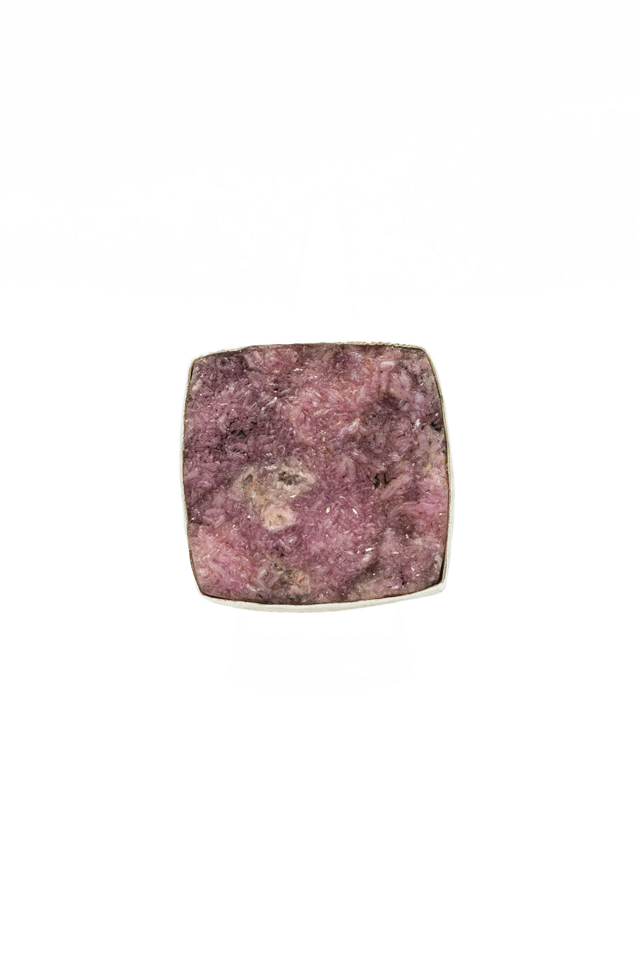 Cobalt calcite - Pink Drusy Silver Ring