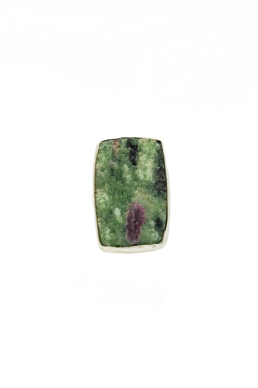 Ruby Zoisite silver adjustable ring