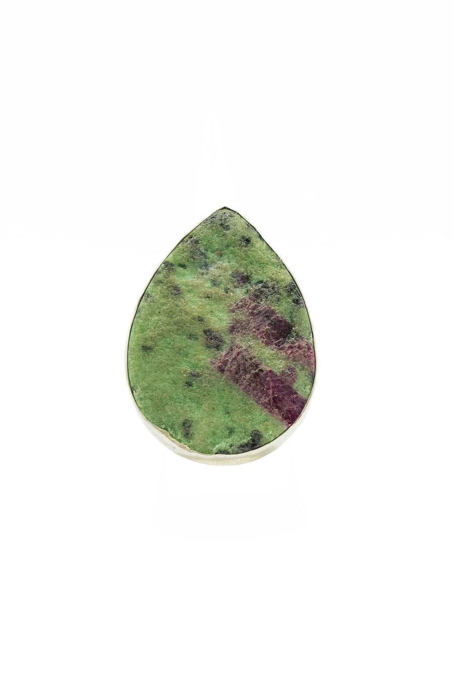 Ruby Zoisite silver adjustable ring