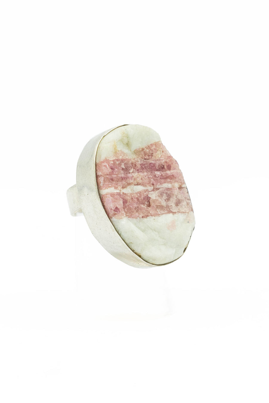 Pink Tourmaline and Silver adjustable ring