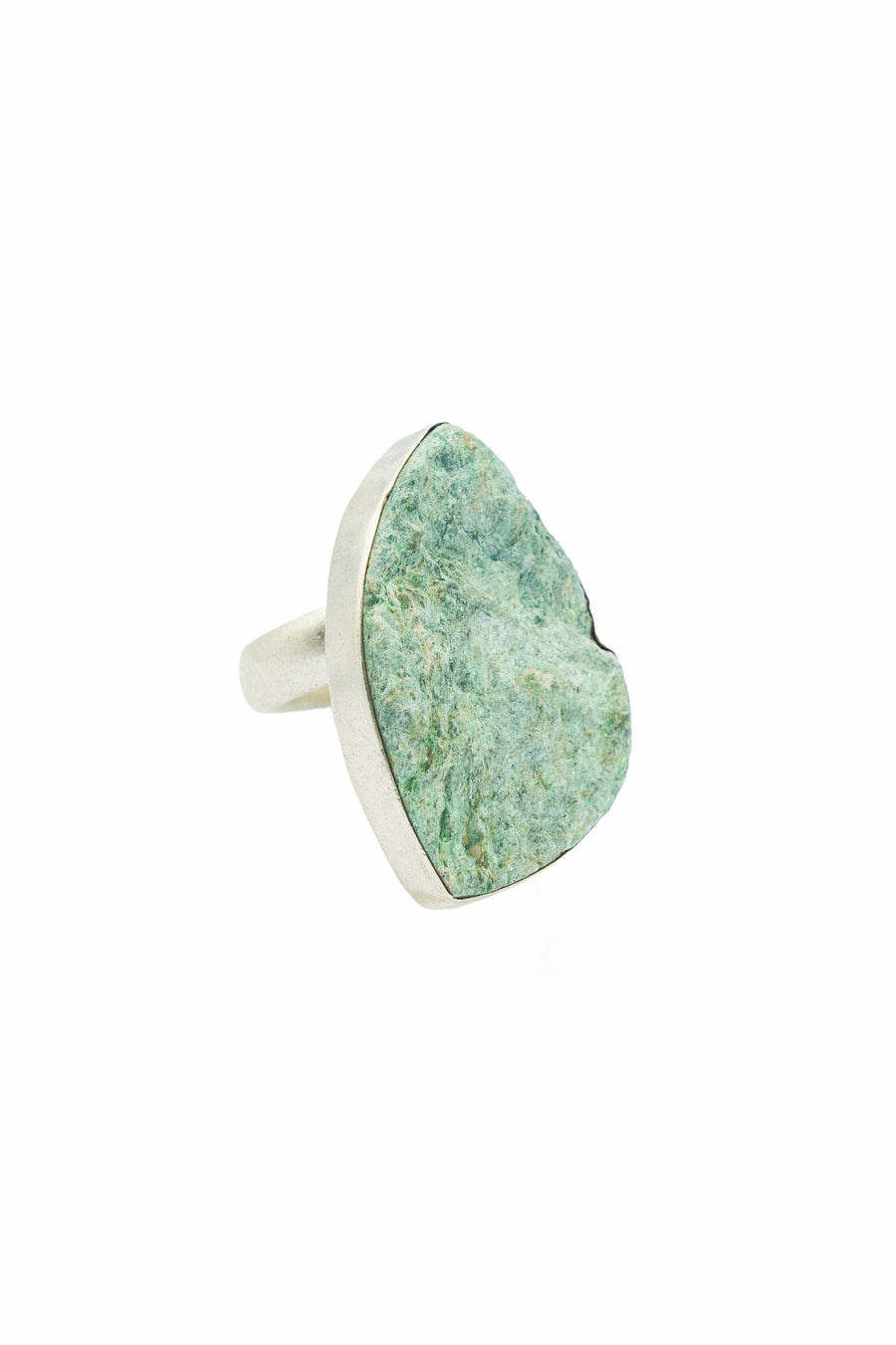 Fuchsite adjustable silver ring.