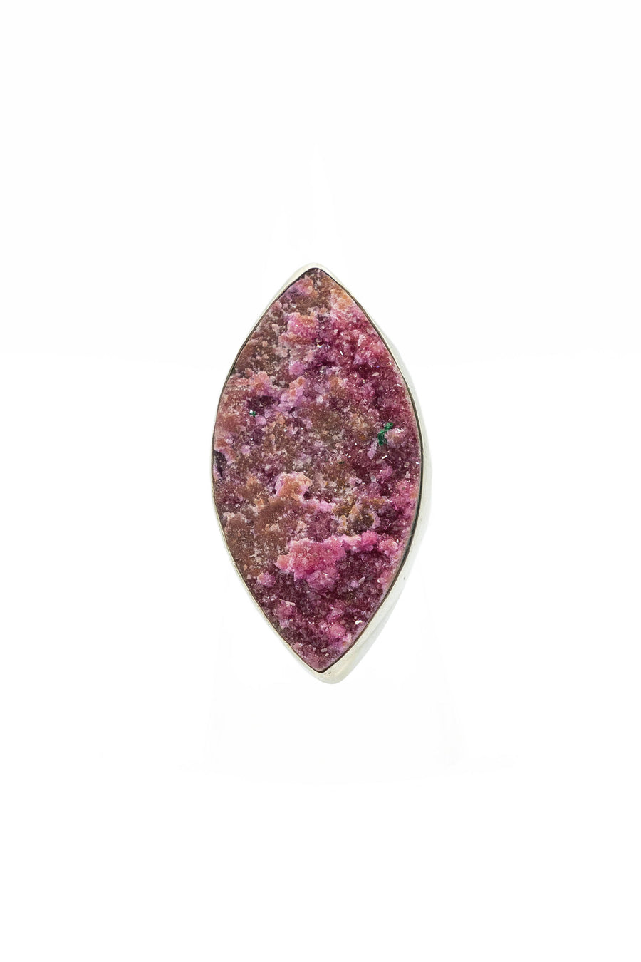 Cobalt calcite - Pink Drusy Silver Ring