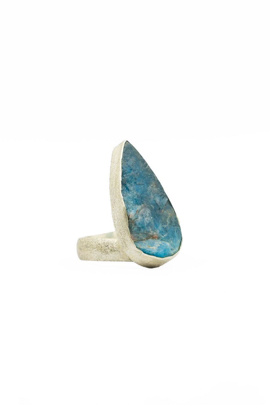 Raw Apatite Silver Ring