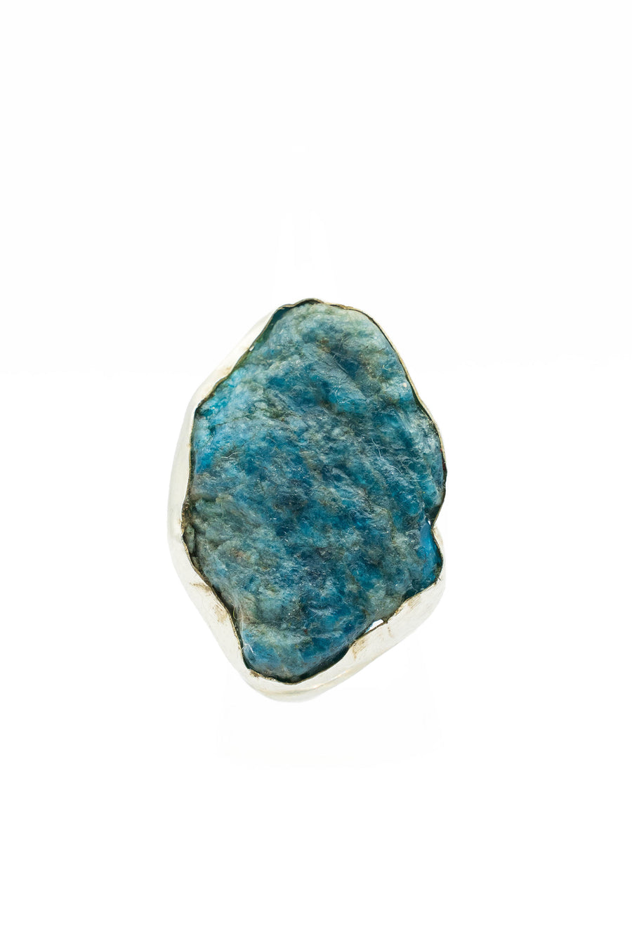 Raw Apatite Silver Ring