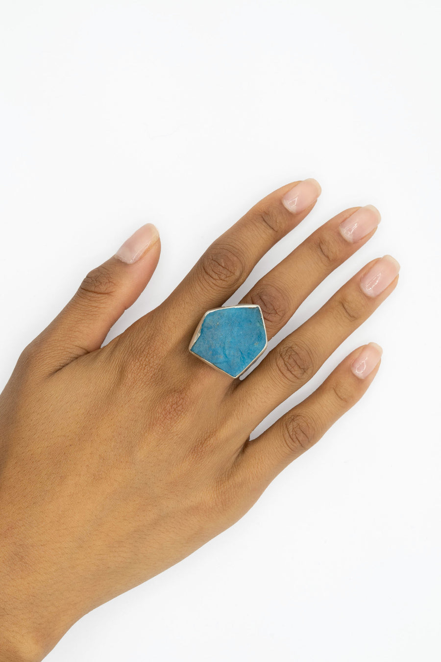 Raw Smithsonite Silver Ring