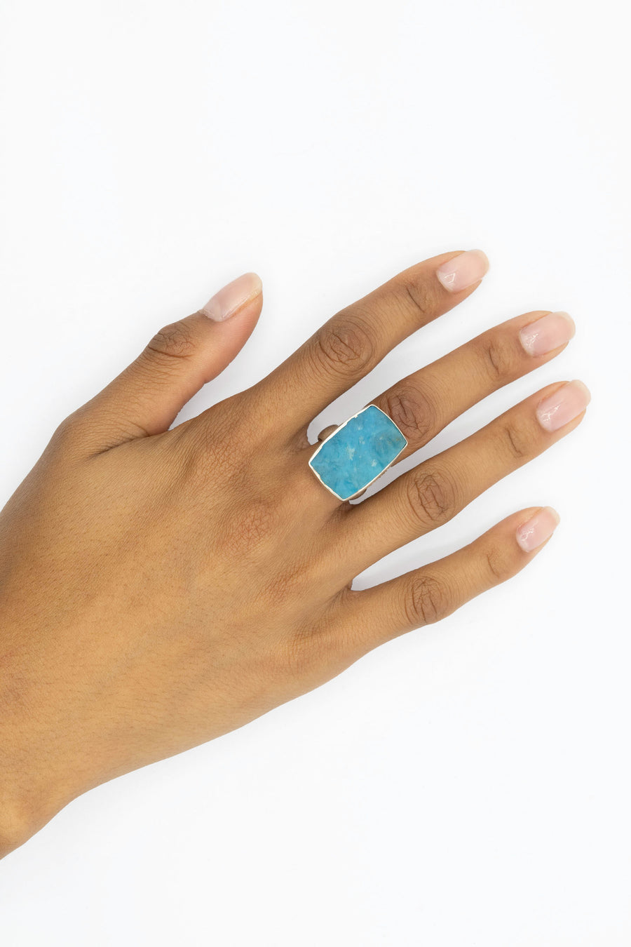 Raw Smithsonite Silver Ring